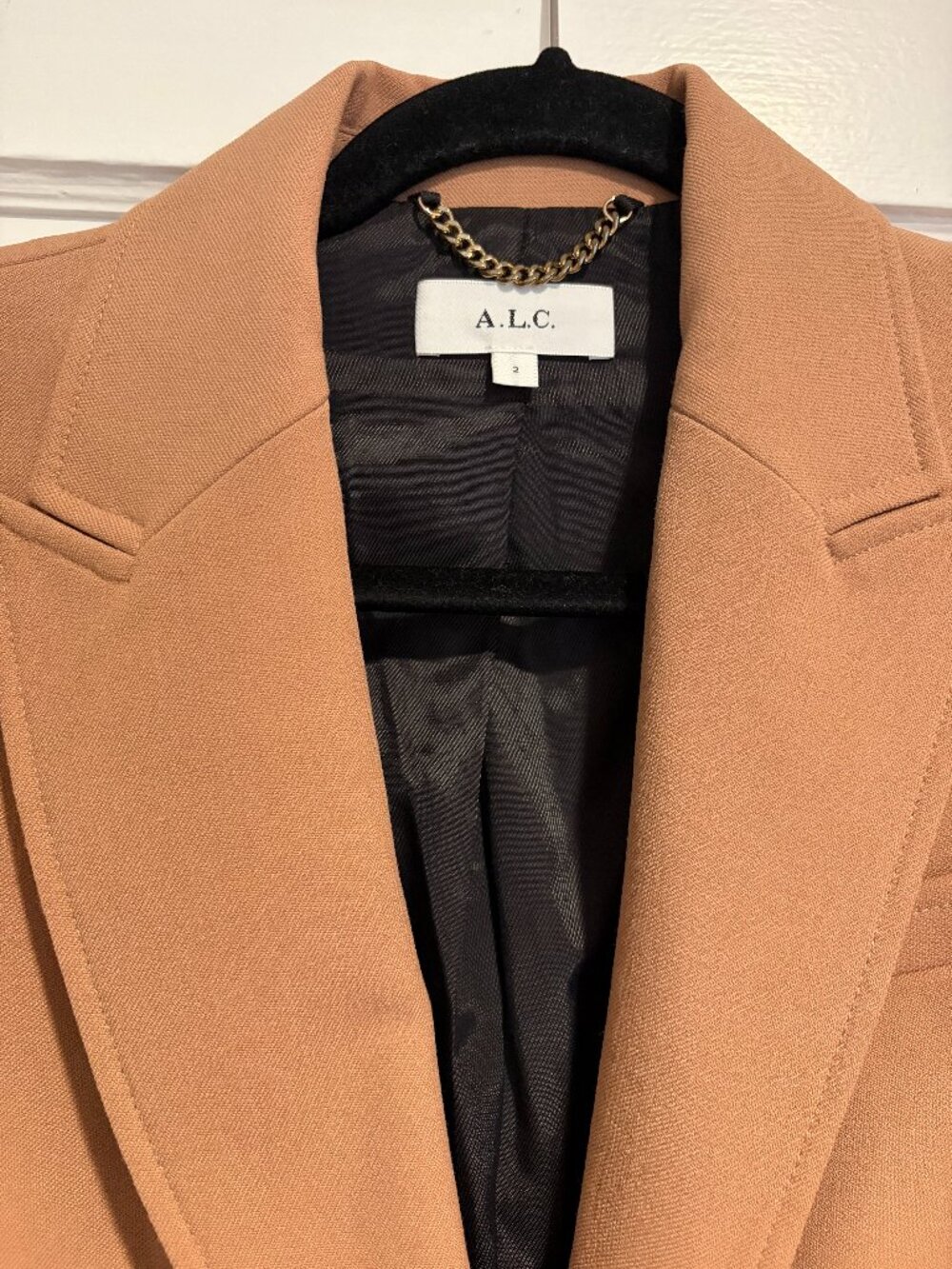 A.L.C. Elza One Button Tailored Blazer Jacket in Camel Size 2